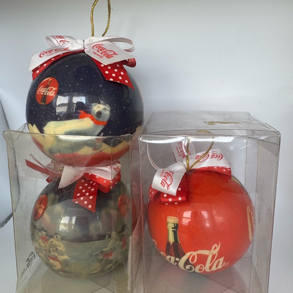 Coca Cola Themed Christmas Ornaments Set